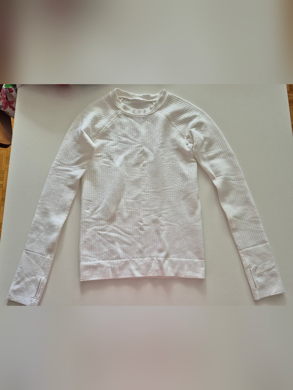 White Long Sleeve Athletic Top